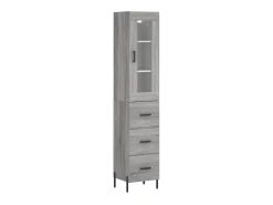 Aparador alto madera contrachapada gris Sonoma 34,5x34x180 cm ES75957