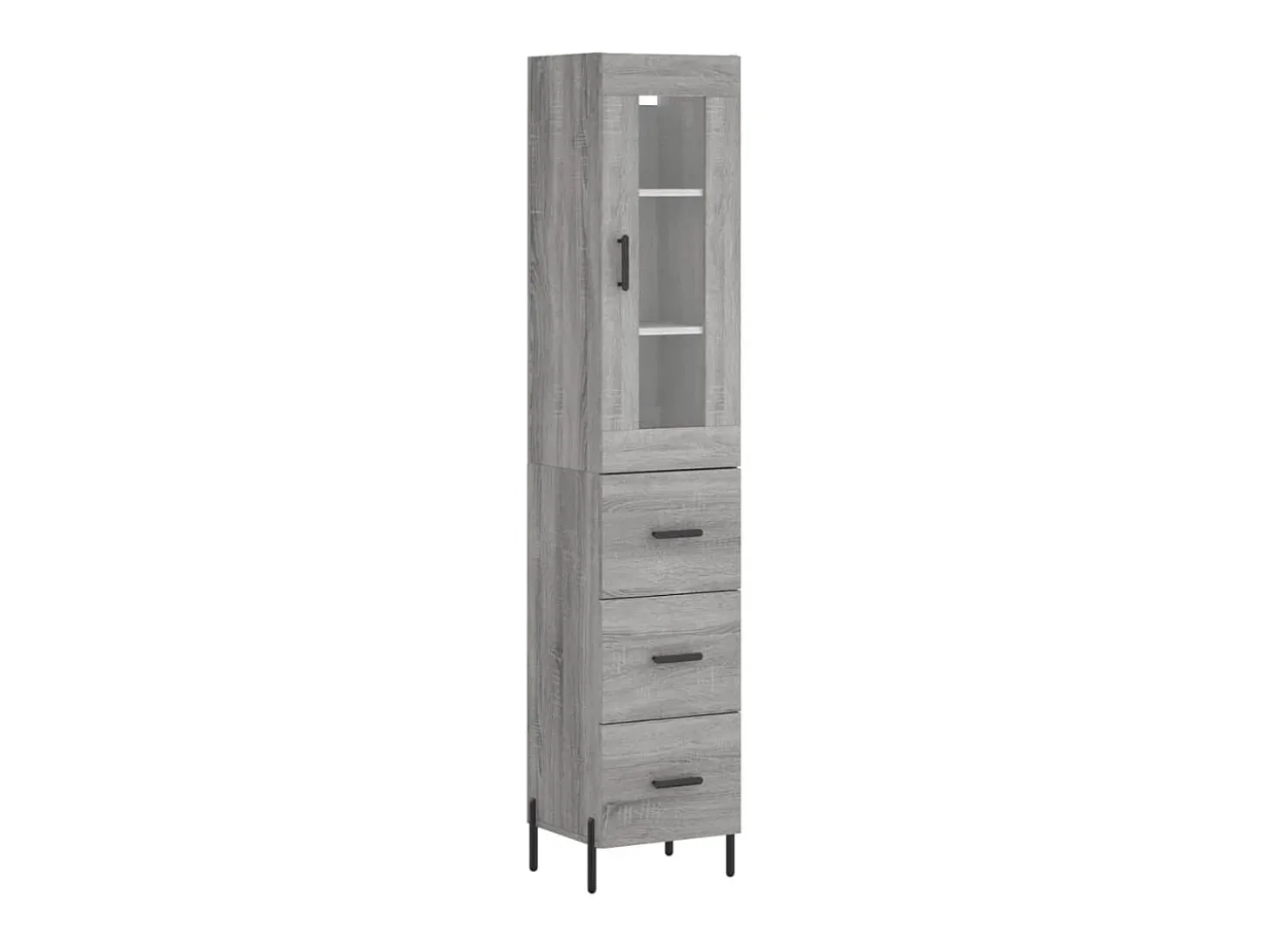 Aparador alto madera contrachapada gris Sonoma 34,5x34x180 cm ES75957