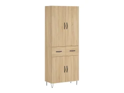 Aparador alto madera contrachapada color roble 69,5x34x180 cm ES94664