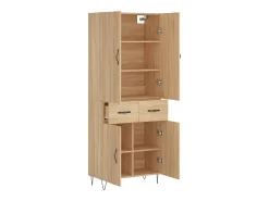 Aparador alto madera contrachapada color roble 69,5x34x180 cm ES94664