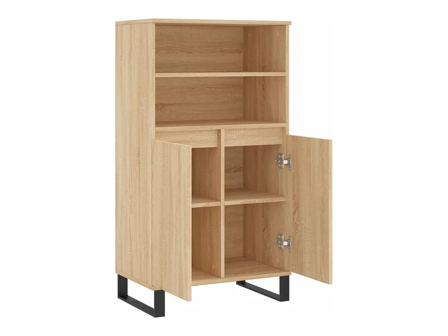 Aparador alto madera contrachapada color roble 60x36x110 cm