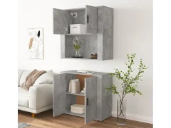 Aparador alto madera contrachapada gris hormigón