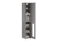 Aparador alto madera contrachapada gris Sonoma 34,5x34x180 cm ES51295