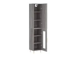 Aparador alto madera contrachapada gris Sonoma 34,5x34x180 cm ES51295
