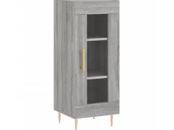 Aparador alto madera contrachapada gris Sonoma 34,5x34x180 cm ES51295