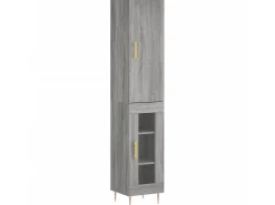 Aparador alto madera contrachapada gris Sonoma 34,5x34x180 cm ES51295