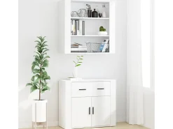 Aparador alto madera contrachapada blanco ES243824