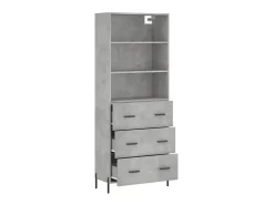 Aparador alto madera contrachapada gris hormigón 69,5x34x180 cm ES59353