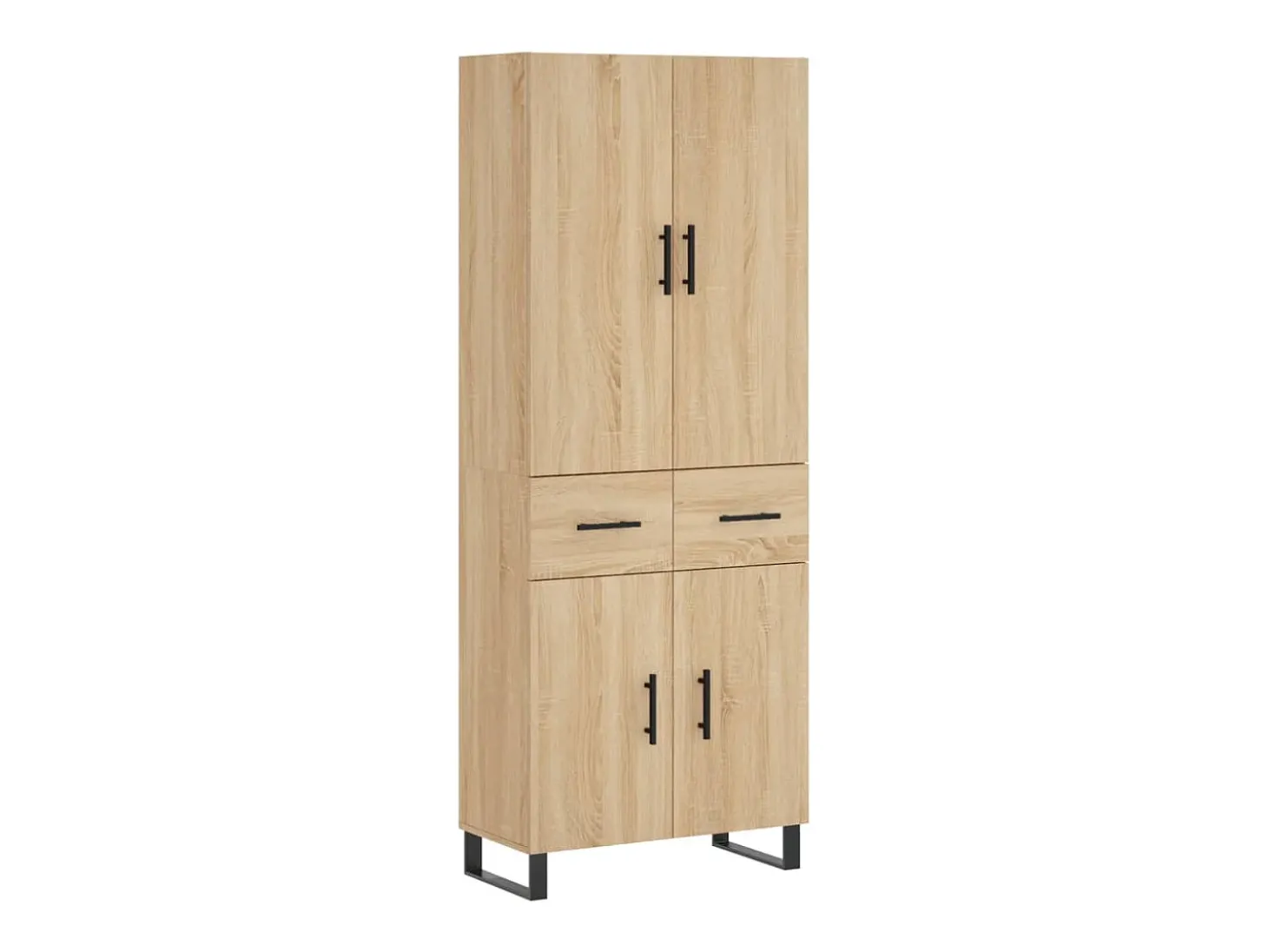Aparador alto madera contrachapada color roble 69,5x34x180 cm