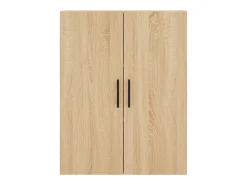 Aparador alto madera contrachapada color roble 69,5x34x180 cm