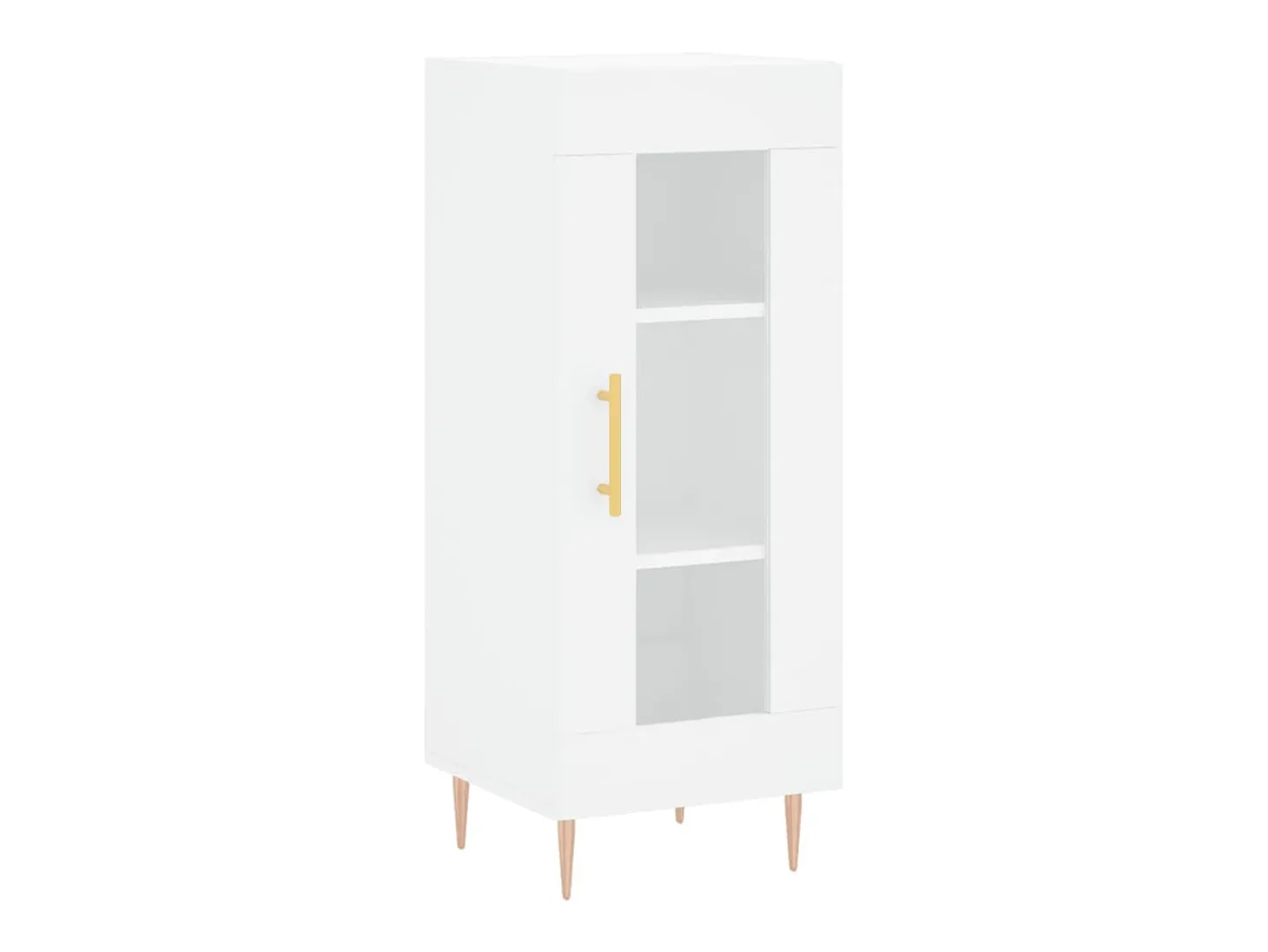 Aparador alto madera contrachapada blanco 34,5x34x180 cm