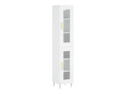 Aparador alto madera contrachapada blanco 34,5x34x180 cm