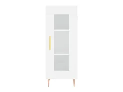 Aparador alto madera contrachapada blanco 34,5x34x180 cm