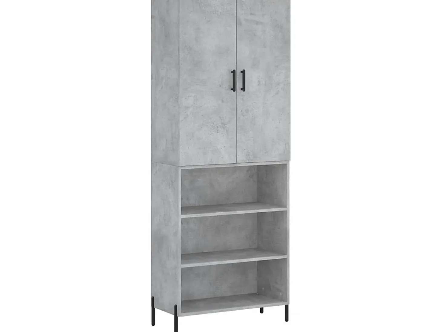 Aparador alto madera contrachapada gris hormigón 69,5x34x180 cm ES34416