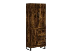 Aparador alto madera contrachapada roble ahumado 69,5x34x180 cm ES71334