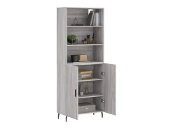 Aparador alto madera contrachapada gris sonoma 69,5x34x180 cm ES41061