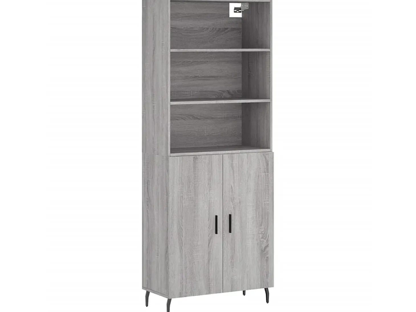 Aparador alto madera contrachapada gris sonoma 69,5x34x180 cm ES41061