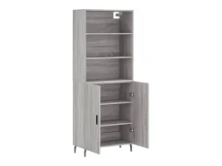 Aparador alto madera contrachapada gris sonoma 69,5x34x180 cm ES41061