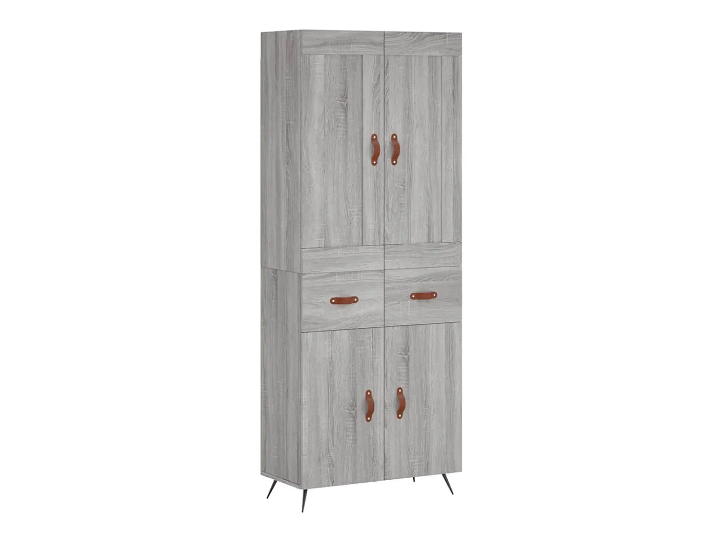 Aparador alto madera contrachapada gris sonoma 69,5x34x180 cm