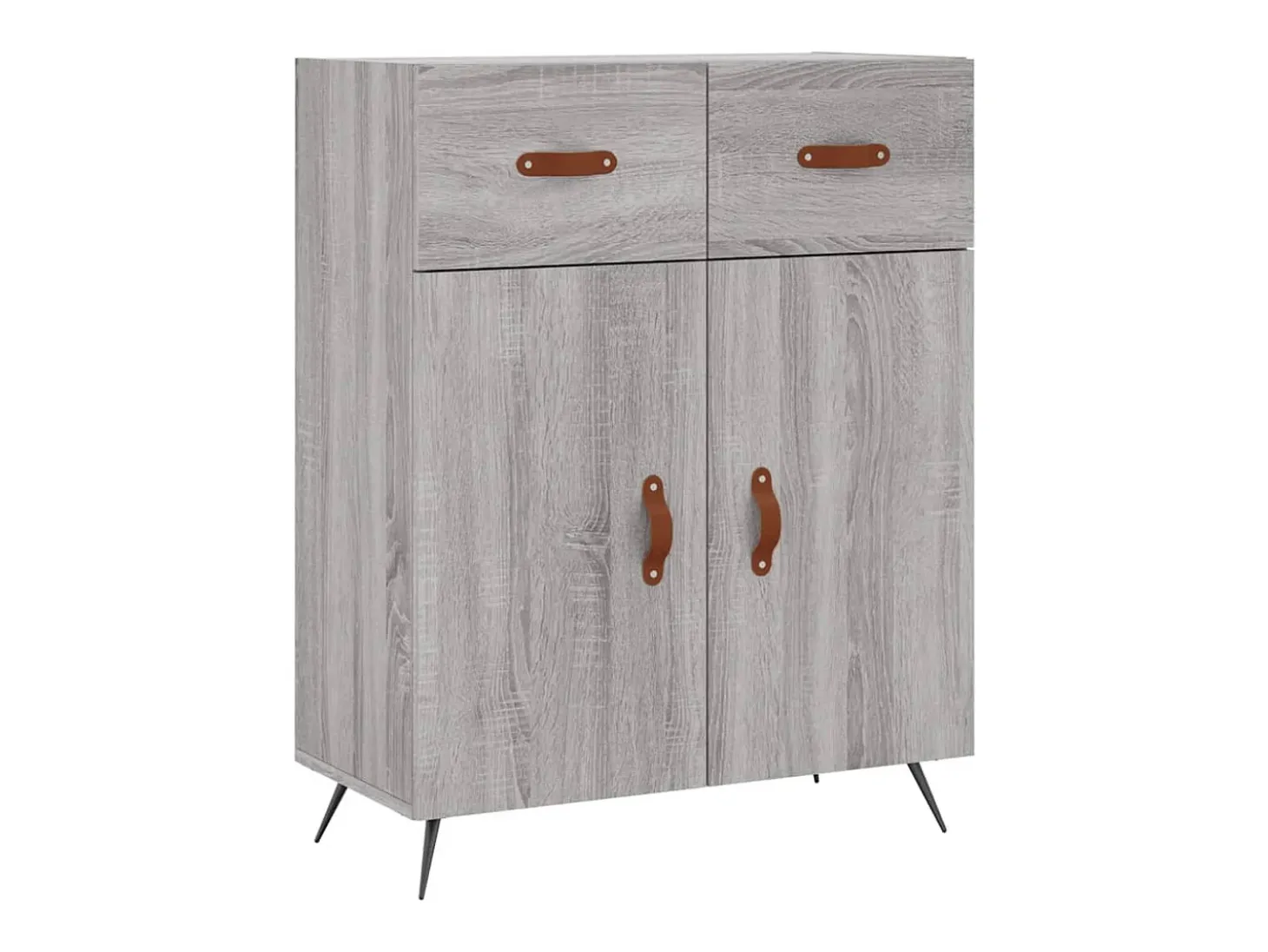 Aparador alto madera contrachapada gris sonoma 69,5x34x180 cm