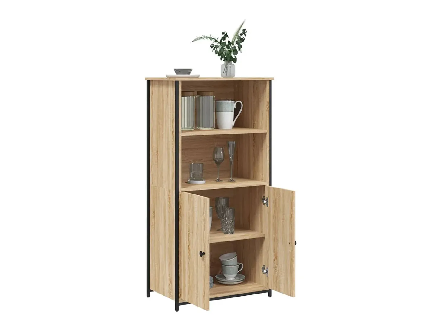 Aparador alto madera contrachapada roble Sonoma 62x36x121,5 cm ES41979