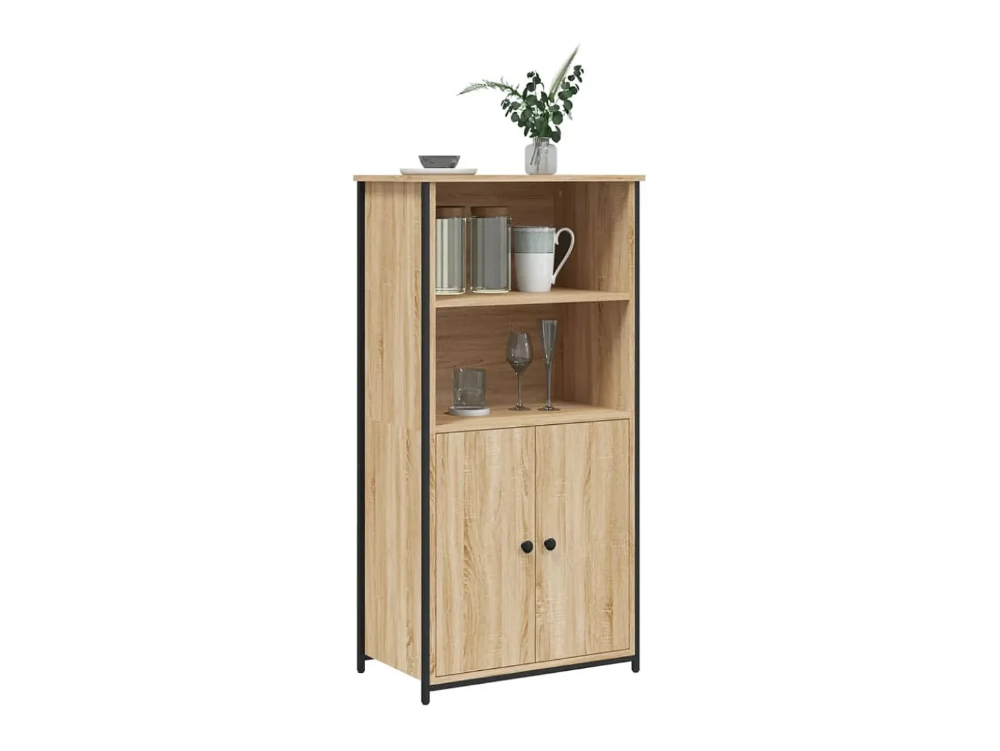 Aparador alto madera contrachapada roble Sonoma 62x36x121,5 cm ES41979