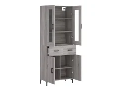Aparador alto madera contrachapada gris sonoma 69,5x34x180 cm