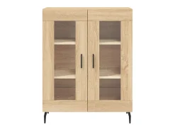 Aparador alto madera contrachapada color roble 69,5x34x180 cm