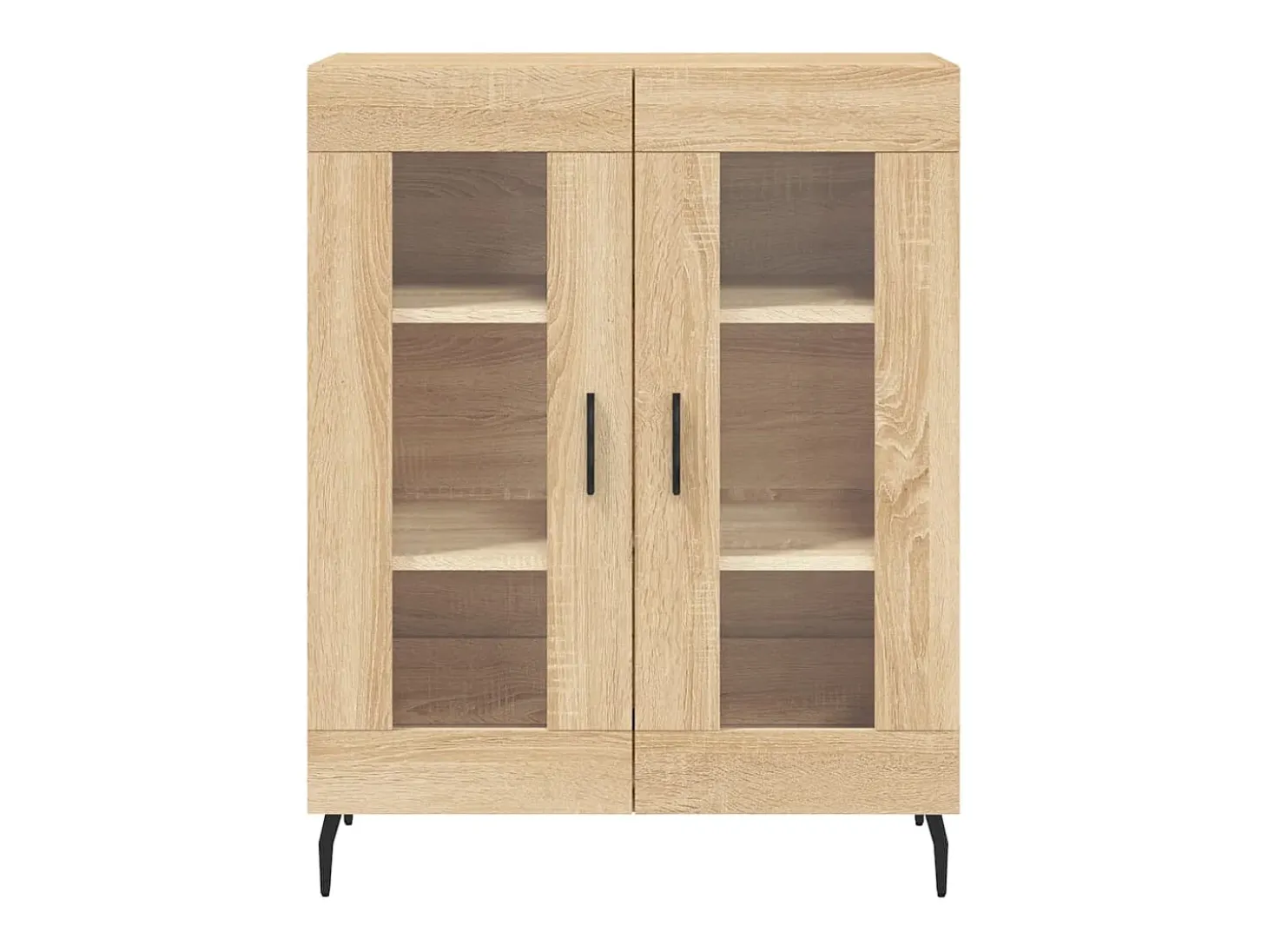 Aparador alto madera contrachapada color roble 69,5x34x180 cm