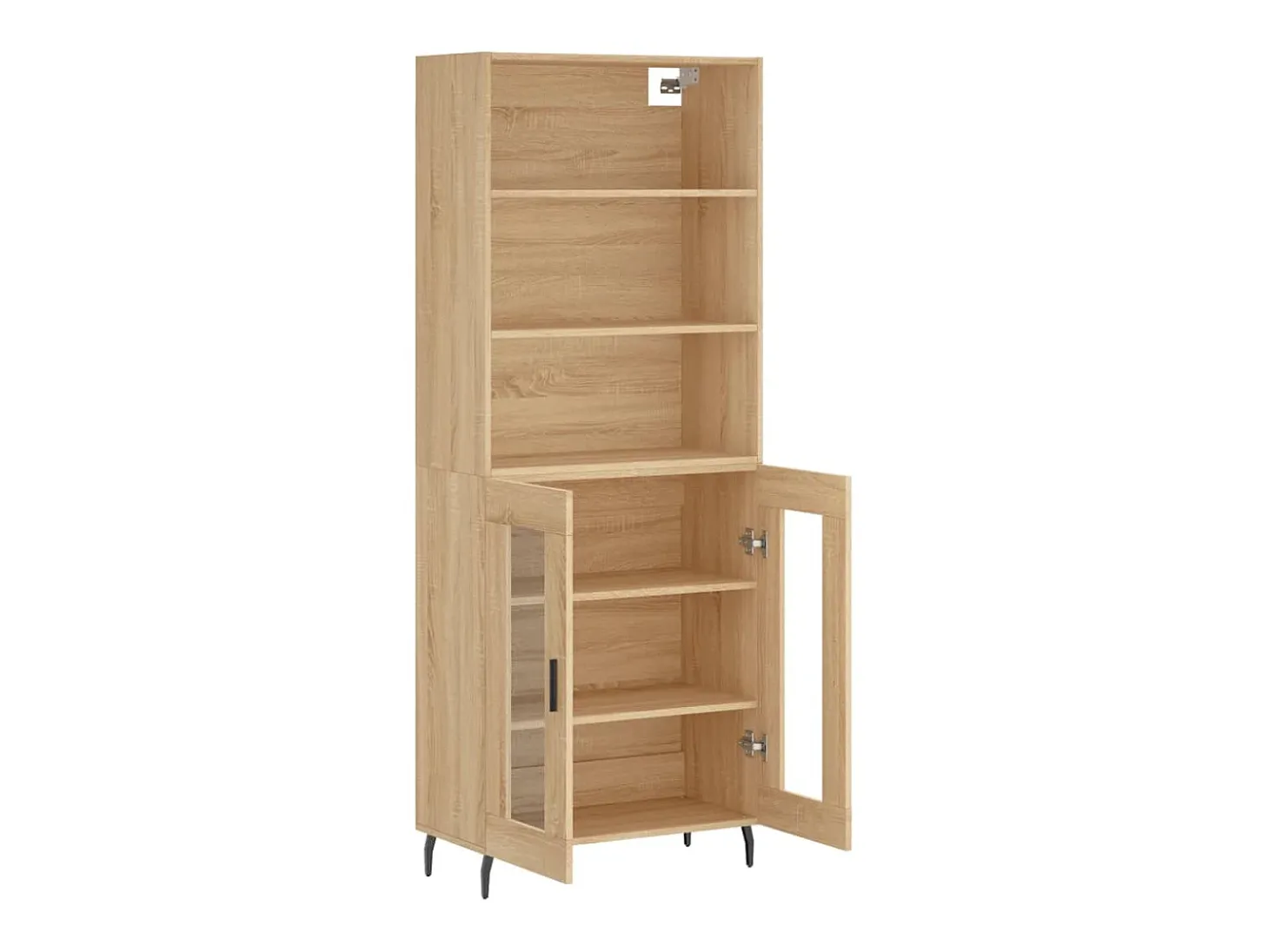 Aparador alto madera contrachapada color roble 69,5x34x180 cm