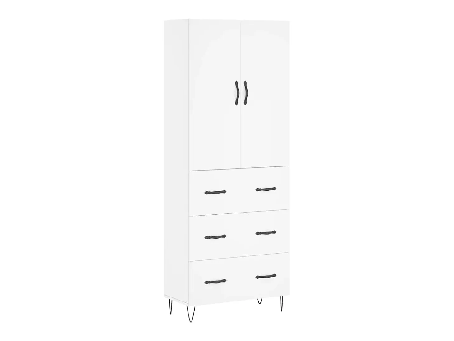Aparador alto madera contrachapada blanco 69,5x34x180 cm ES47498