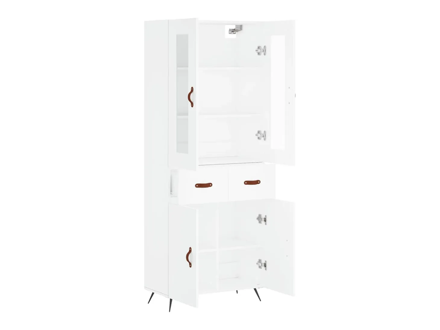 Aparador alto madera contrachapada blanco 69,5x34x180 cm ES93389