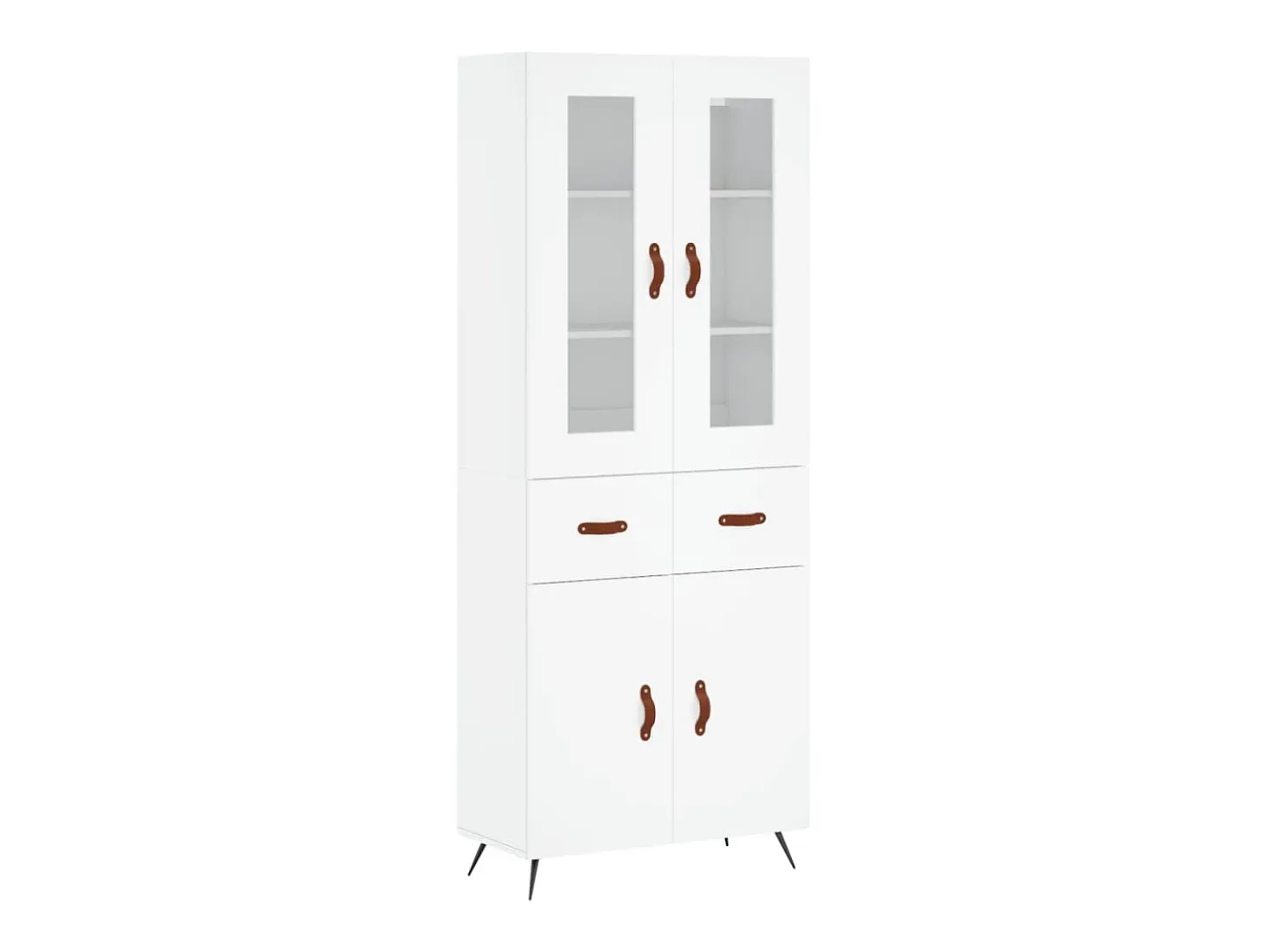 Aparador alto madera contrachapada blanco 69,5x34x180 cm ES93389