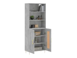 Aparador alto madera contrachapada gris hormigón 69,5x34x180 cm ES19598