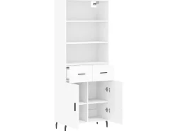 Aparador alto madera contrachapada blanco 69,5x34x180 cm ES46765