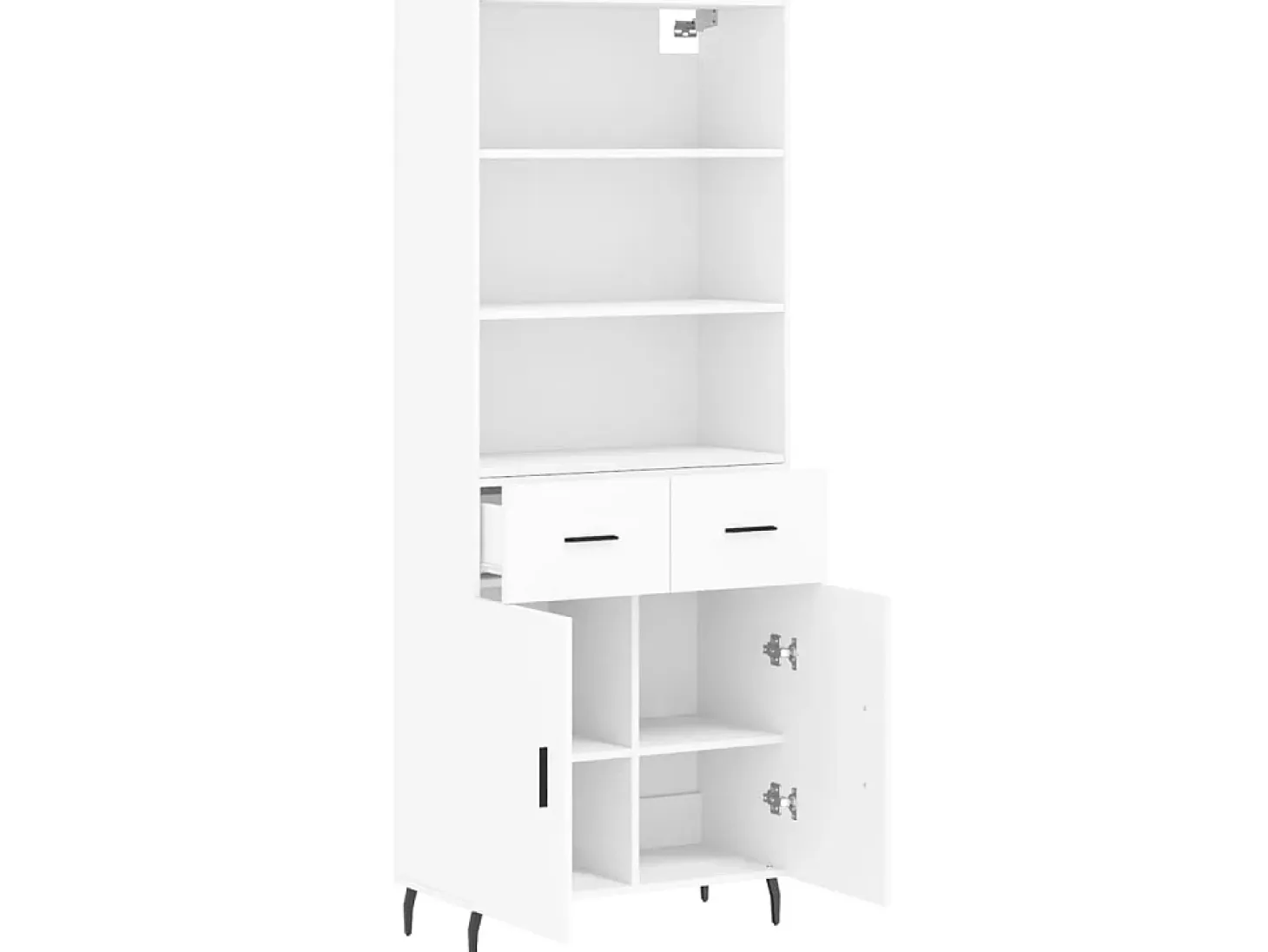 Aparador alto madera contrachapada blanco 69,5x34x180 cm ES46765