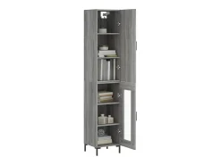 Aparador alto madera contrachapada gris Sonoma 34,5x34x180 cm