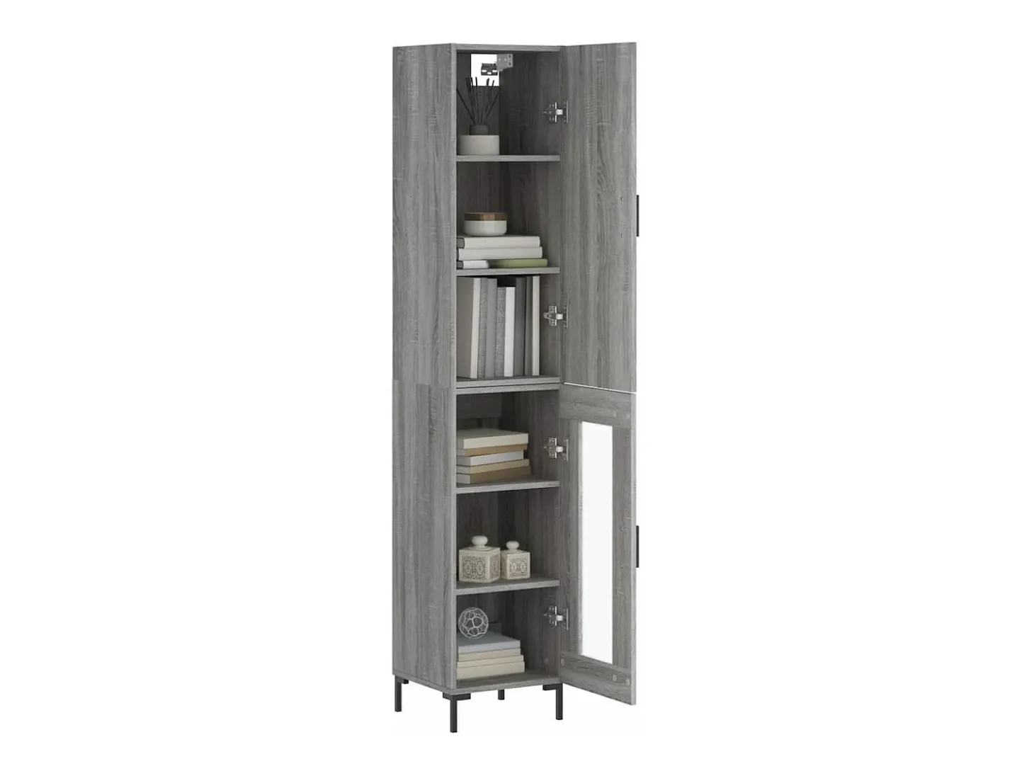 Aparador alto madera contrachapada gris Sonoma 34,5x34x180 cm