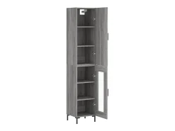 Aparador alto madera contrachapada gris Sonoma 34,5x34x180 cm