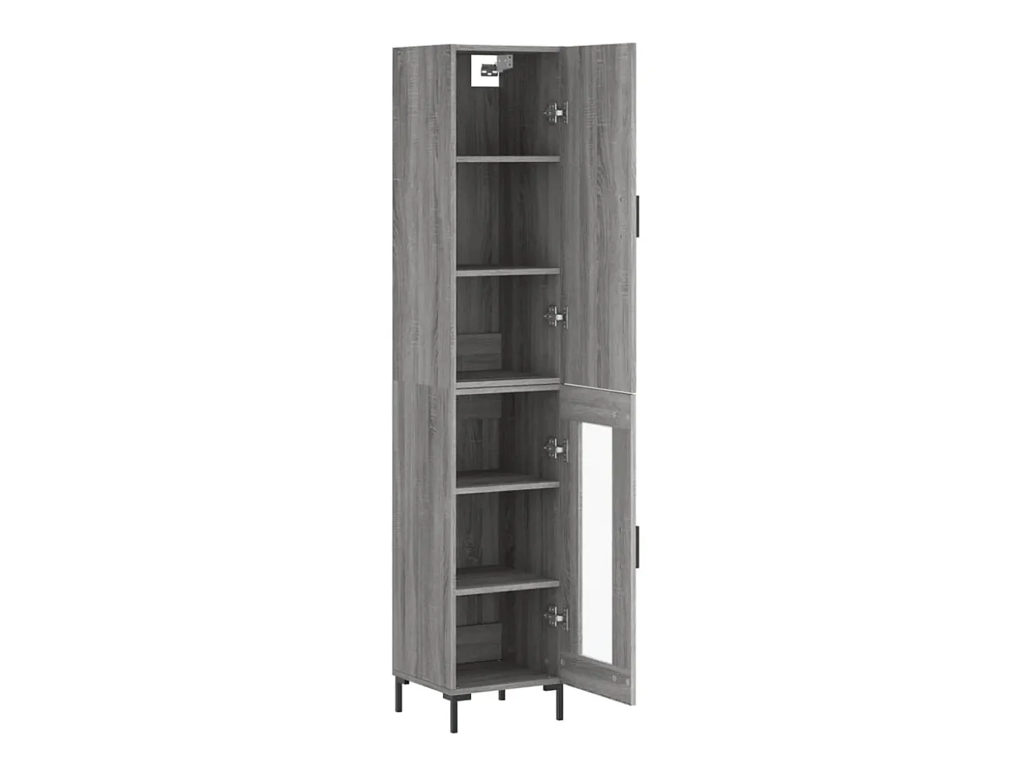 Aparador alto madera contrachapada gris Sonoma 34,5x34x180 cm