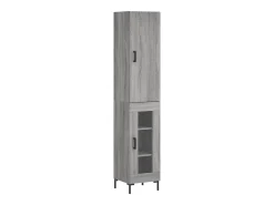 Aparador alto madera contrachapada gris Sonoma 34,5x34x180 cm