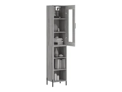 Aparador alto madera contrachapada gris Sonoma 34,5x34x180 cm ES79497