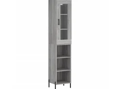 Aparador alto madera contrachapada gris Sonoma 34,5x34x180 cm ES79497