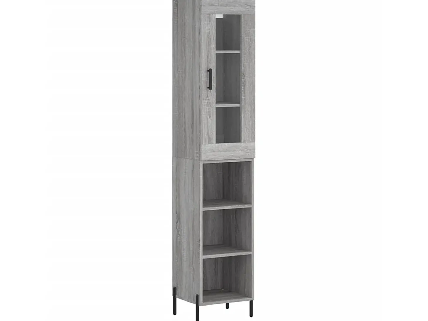 Aparador alto madera contrachapada gris Sonoma 34,5x34x180 cm ES79497