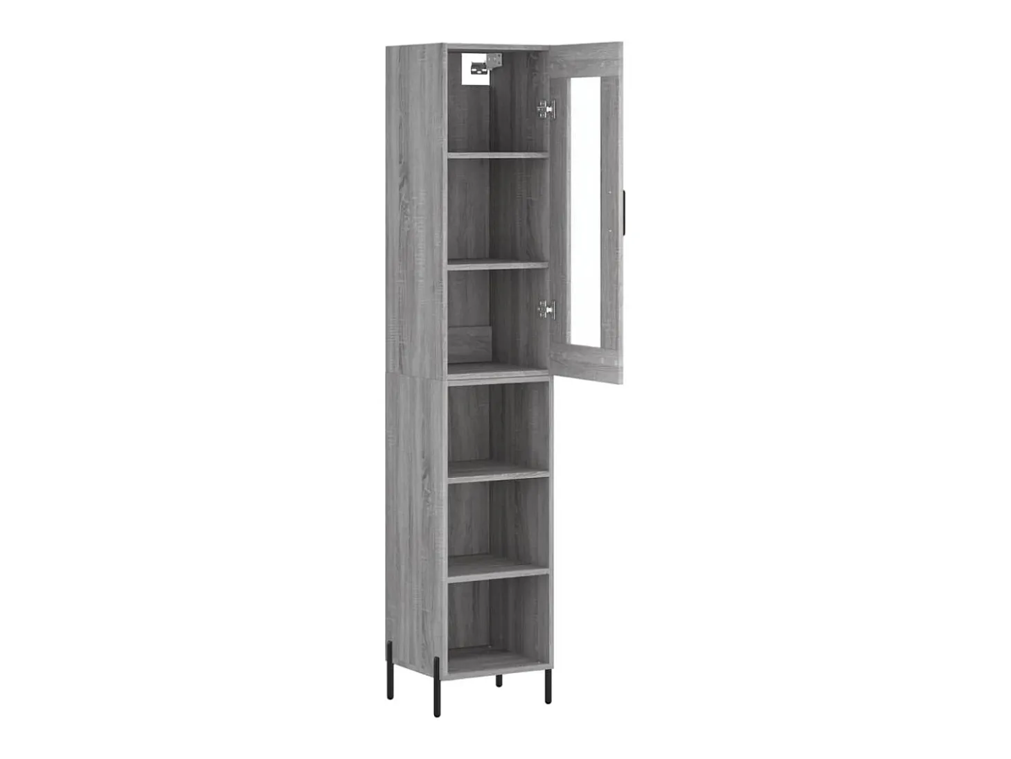 Aparador alto madera contrachapada gris Sonoma 34,5x34x180 cm ES79497