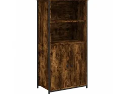 Aparador alto madera contrachapada roble ahumado 62x36x121,5 cm ES80358