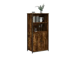 Aparador alto madera contrachapada roble ahumado 62x36x121,5 cm ES80358