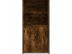 Aparador alto madera contrachapada roble ahumado 62x36x121,5 cm ES80358