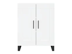 Aparador alto madera contrachapada blanco 69,5x34x180 cm