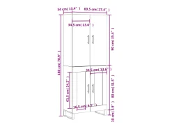 Aparador alto madera contrachapada blanco 69,5x34x180 cm